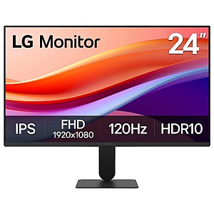 LG - 24" IPS FHD 120Hz Monitor with HDR10 (HDMI) - Black $86.99 Bestbuy.com