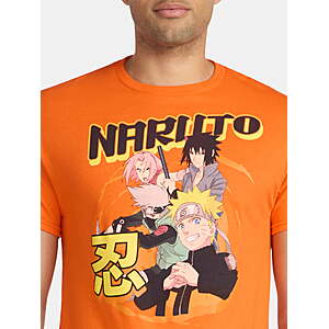 Naruto Men's and Big Men's Graphic Tee with Short Sleeves $5.27+