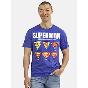Superman, Men's & Big Men's Graphic T-Shirts, Super Logos, Sizes S-3XL - $4.07
