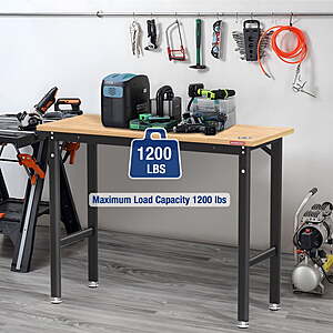 [AC] $94.99: WORKPRO 48"x 20" Garage Workbench with Leveling Foot, 1200 LBS Load Capacity at Walmart.com