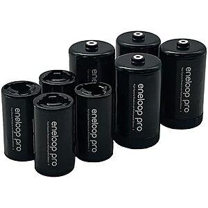$11.03 | Eneloop Panasonic pro K-KJBS1/2K8A C & D Size Battery Adapters for Use pro Ni-MH Rechargeable AA Battery Cells at Amazon