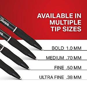 Sharpie S-Gel Gel Pens, Black Barrel, Medium Point (0.7mm), Assorted Ink Colors, 12 Count - Writing, Note-Taking, Journaling, School Supplies $8.73