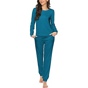 Ekouaer Womens Jogger Pajama Sets Long Sleeve Sleepwear Lounge Sets XS-XXL $11.99