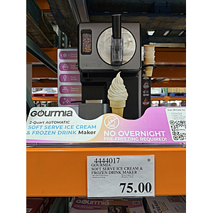 YMMV at Costco Gourmia Soft Serve Ice Cream maker $75.00