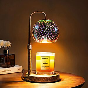 Glocusent Dimmable Candle Warmer Lamp w/ Timer & Adjustable Height (Fireworks/Bronze) $9.99 + Free Shipping w/ Prime or on $35+