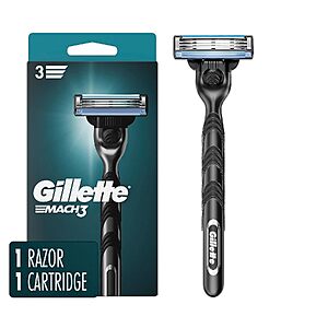 Gillette Mach3 Men's Razor Handle w/ 1 Blade Refill $4.63 w/ S&S + Free Shipping w/ Prime or on $35+