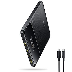 Baseus Laptop Portable Charger 100W 20000mAh, Blade Travel Power Bank Fast Charging 2 USB-C & 2 USB-A Port, Steam Deck Battery Pack $39.49