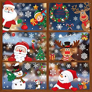 186-Piece Traplace Christmas Window Clings (9 Sheets) $2.99 + Free Shipping w/ Prime or on $35+