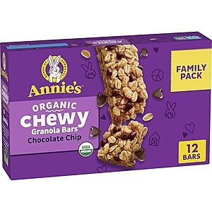 [SnS, AC] $4.75* | 12-Count 0.89oz Annie's Organic Chewy Granola Bars (Chocolate Chip) at Amazon