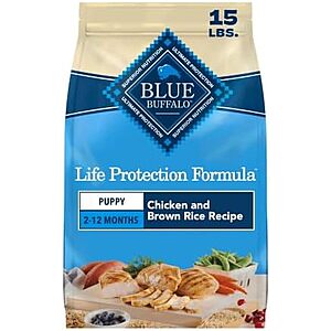 [SnS, AC] $8.58 | 15-Pound Blue Buffalo Life Protection Formula Dry Dog Food (Puppy, Chicken & Brown Rice) at Amazon
