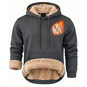 ZITY Men's Sherpa Lined Hoodie Heavy Fleece Pullover - $19.99 AC