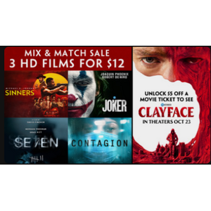 Fandango At Home: 3 WB Digital HD movies for $12 + earn $5 toward Clayface movie ticket