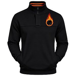 ZITY Mens Quarter Zip Pullover Sweatshirts Fleece Lined with Side Pockets - $14.99 AC