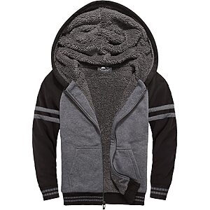 LLdress Boys Fleece Jacket Sherpa Lined Zip Up Hoodie - $14.99 AC