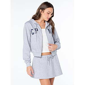 Celebrity Pink Women's Signature Zip Up Fleece Hoodie Sweatshirt (Gray or Navy) - from $8.25