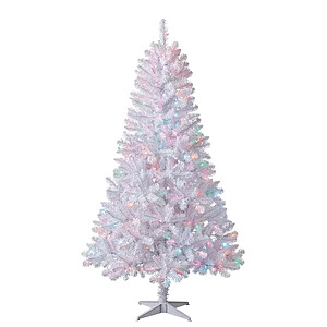 6.5' Holiday Time Madison Pine Pre-Lit White Artificial Christmas Tree w/ Color-Changing LED Lights & Stand $39.00 + Free Shipping w/ Walmart+ or on $35+