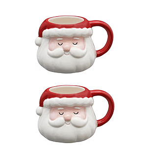 2-Pack 15-Ounce Holiday Time Santa Hand-Painted Christmas Mug (Red) $3.56 + Free Shipping w/ Walmart+ or on $35+