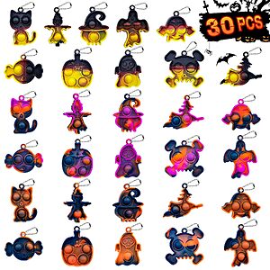 30-Pack Halloween Mini Pop Keychain Fidget Toys Party Favors for Kids $5.39 + Free Shipping w/ Prime or on $35+