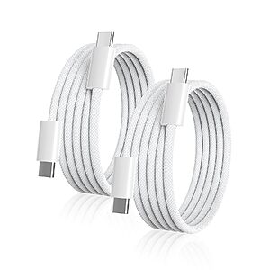 2-Pack 6' Wangmai 60W USB-C to USB-C Nylon Braided Fast Charging Cable $2.79 + Free Shipping w/ Prime or on $35+