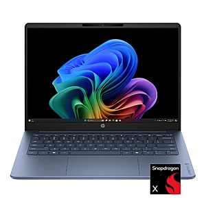 HP - OmniBook 3 - 14" 2K OLED Laptop - Snapdragon X (8-Core CPU) - 16GB Memory - 512GB SSD - Copilot+ - 41+ Hrs Battery Life¹ - Starlit Blue $599.99 Bestbuy.com