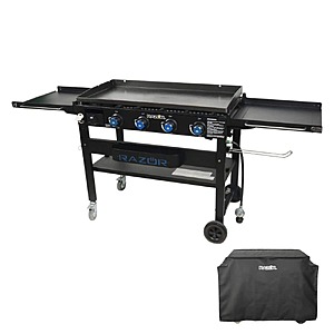 37" Razor 4-Burner Portable Propane Flat Top Griddle Grill w/ Foldable Shelves & Cover (Black) $199.99 + Free Store Pickup at Home Depot