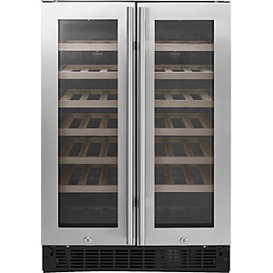Insignia™ - Dual Zone Wine and Beverage Cooler with Glass Doors - Stainless Steel $599.99 Bestbuy.com