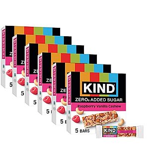 [SnS] $15.55 | 30-Count 1.2-Oz KIND ZEROg Added Sugar Snack Bars, Raspberry Vanilla Cashew at Amazon