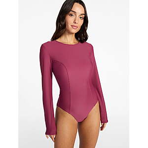 Time and Tru Women's One-Piece Rash Guard Swimsuit with Long Sleeves (Sizes L-3X) From $5.24 at Walmart.com