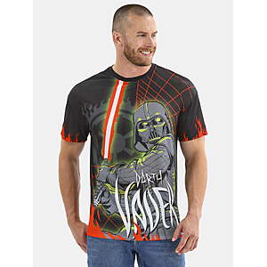 Darth Vader Men's and Big Men's Star Wars Graphic Tee, Sizes S-L - $3.94