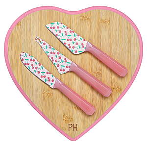 Paris Hilton 4-Piece Charcuterie and Cheese Board Set with Serving Tools, Pink - $14.28