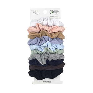 Time and Tru Women's Ribbed Hair Ties, 10-Pack, Multi-Color Ribbed (various) - from $1.64