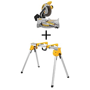 Dewalt 15 Amp Corded 12 in. Compound Single Bevel Miter Saw and Heavy-Duty Work Stand $369