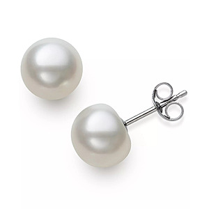 Belle de Mer Cultured Freshwater Button Pearl (8-9mm) Stud Earrings $6.99