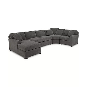Macy's Radley 4-Pc. Fabric Chaise Sectional Sofa with Wedge Piece $2049