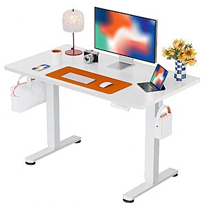 ErGear Height Adjustable Electric Standing Desk, 40 x 24 Inches Sit Stand up Desk, Memory Computer Home Office Desk, White $104.48