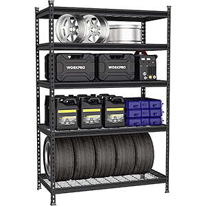 WORKPRO 5-Tier Metal Storage Shelving Unit, 48"W x 24"D x 72"H, 4000 lbs $117