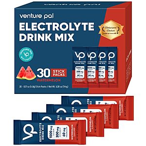 [S&S] Venture Pal High Sodium Sugar Free Electrolytes Powder Packet, 30 Sticks $12.23