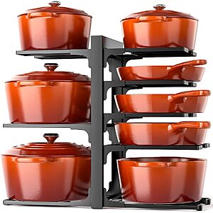 15.9" 8-Tier Mudeela Under-Cabinet Pots & Pans Organizer Rack (Black) $18.99 + Free Shipping w/ Prime or on $35+