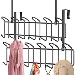 2-Pack 13-Hook Minggoo Over-the-Door & Wall-Mount Metal Clothes Rack (Black) $12.49 + Free Shipping w/ Prime or on $35+