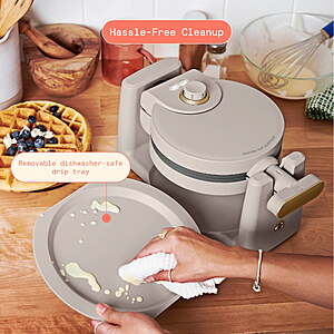 $20 FS WALMART+ Beautiful Rotating Belgian Waffle Maker, Porcini Taupe by Drew Barrymore
