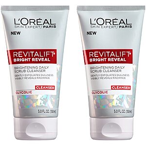 [S&S] L'Oreal Paris Revitalift Bright Reveal Anti-Aging Facial Cleanser with Glycolic Acid 5 fl. oz (Pack of 2) $10.32
