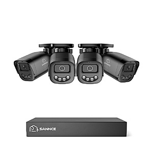 SANNCE 4CH Mini DVR Outdoor Bullet Security Camera System (Dual-Light Color Night Vision, AI Detection) $94.80 + Free Shipping