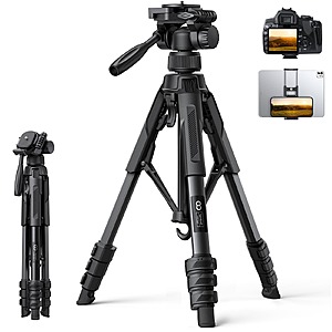 Lamicall 67" Camera Tripod with Rapid Leg Deployment $15 + Free Shipping w/ Prime or orders $35+