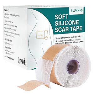 1.6" x 158" Medical Grade Silicone Scar Tape Roll (4M) $5.99 + Free Shipping w/ Prime or on $35+