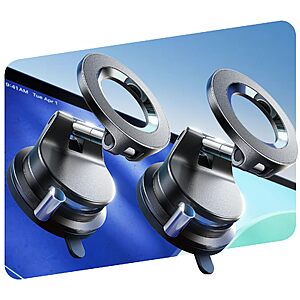 2-Pack LISEN MagSafe Magnetic Adjustable Suction Cup Car Phone Mounts (Black) $16.99 + Free Shipping w/ Prime or on $35+