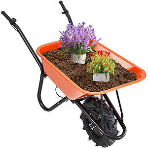 VEVOR Electric Wheelbarrow, 500W, 5 CuFt & 330 lbs $356