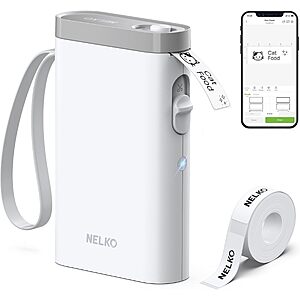 Nelko P21 Bluetooth Label Maker Machine w/ Tape (White) $8.99 + Free Shipping w/ Prime or on $35+