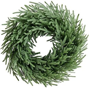 Yaheetech 26" Norfolk Pine Wreath for Front Door, Real Touch Xmas Wreath | Real Touch Norfolk Pine, Artificial Greenery, Wall, Window & Porch $24.99