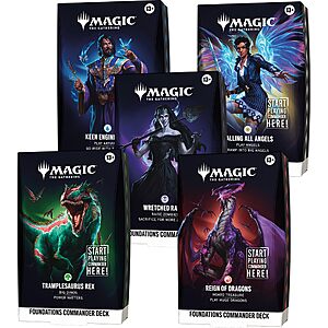 Magic The Gathering Foundations Commander Deck Bundle - All 5 Decks $149.95 @ Amazon