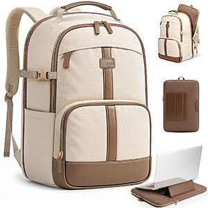 [Prime] 25L Matein 2-in-1 Women's 15" Laptop Backpack w/ Detachable Sleeve & Stand (Beige) $15.99 + Free Shipping
